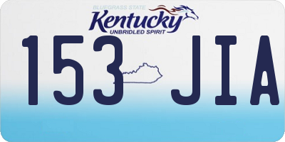 KY license plate 153JIA