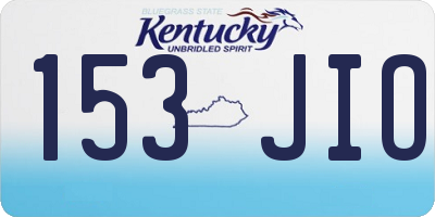 KY license plate 153JIO