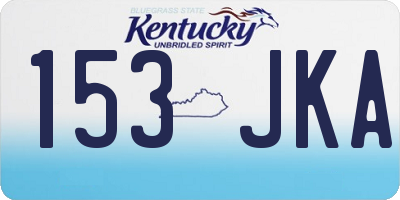 KY license plate 153JKA