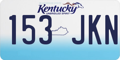 KY license plate 153JKN