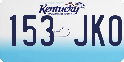 KY license plate 153JKO