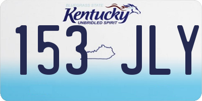 KY license plate 153JLY