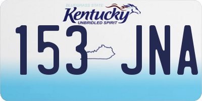 KY license plate 153JNA