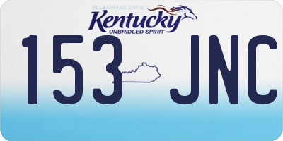 KY license plate 153JNC