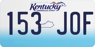 KY license plate 153JOF