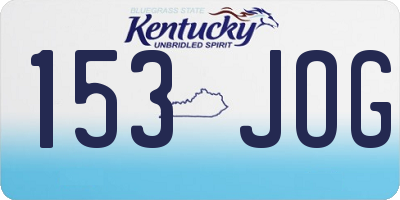 KY license plate 153JOG