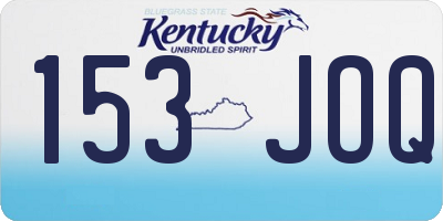 KY license plate 153JOQ