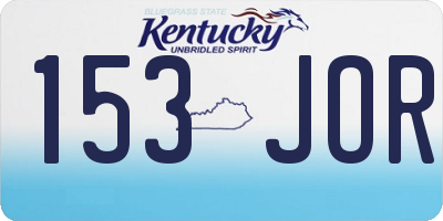 KY license plate 153JOR
