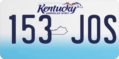 KY license plate 153JOS