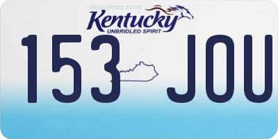 KY license plate 153JOU