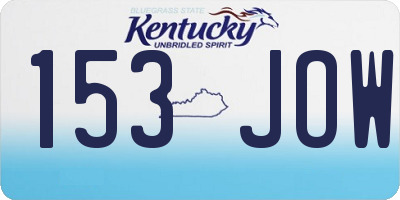 KY license plate 153JOW