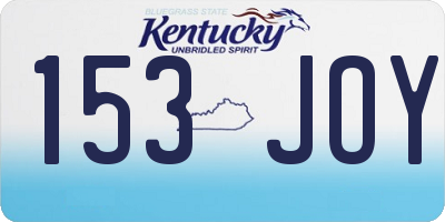 KY license plate 153JOY