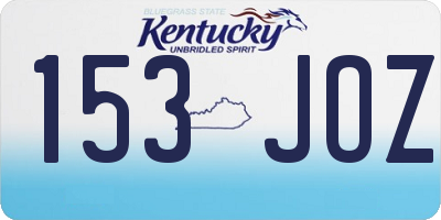 KY license plate 153JOZ