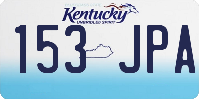 KY license plate 153JPA