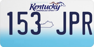 KY license plate 153JPR