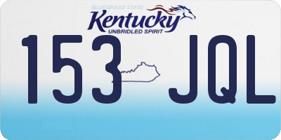 KY license plate 153JQL