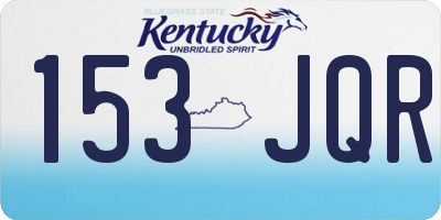 KY license plate 153JQR