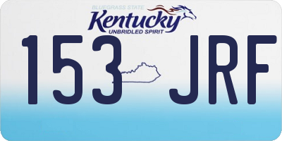 KY license plate 153JRF