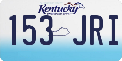 KY license plate 153JRI