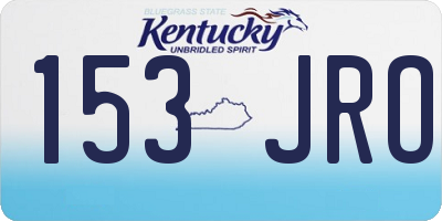 KY license plate 153JRO