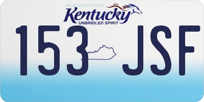 KY license plate 153JSF