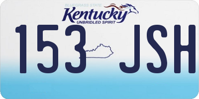 KY license plate 153JSH