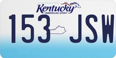 KY license plate 153JSW