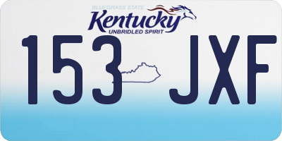 KY license plate 153JXF