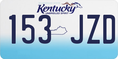 KY license plate 153JZD