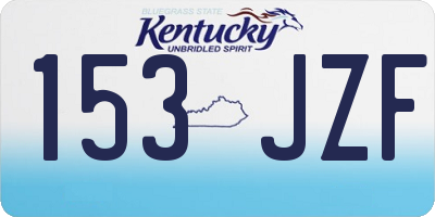 KY license plate 153JZF