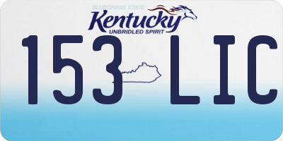 KY license plate 153LIC