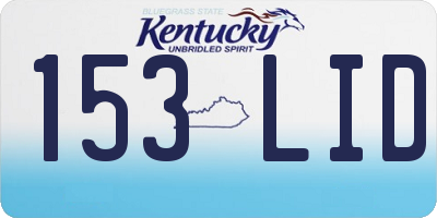 KY license plate 153LID