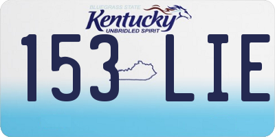 KY license plate 153LIE