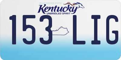 KY license plate 153LIG