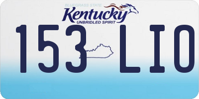 KY license plate 153LIO