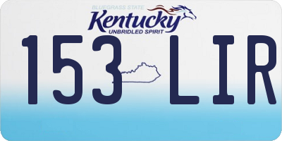 KY license plate 153LIR