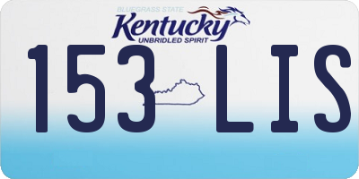 KY license plate 153LIS