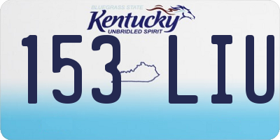 KY license plate 153LIU