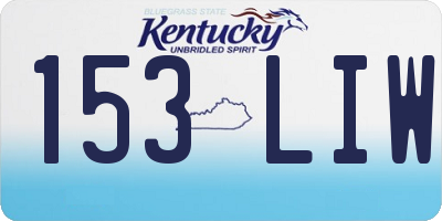 KY license plate 153LIW