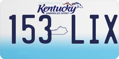 KY license plate 153LIX