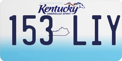 KY license plate 153LIY