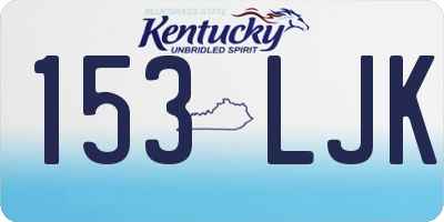 KY license plate 153LJK