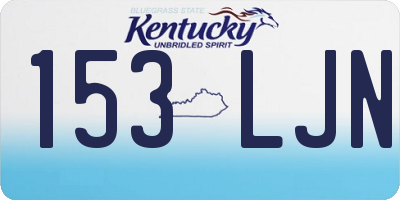 KY license plate 153LJN