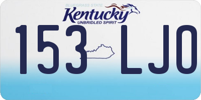 KY license plate 153LJO