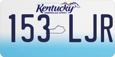 KY license plate 153LJR