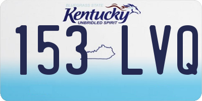KY license plate 153LVQ