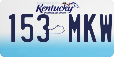 KY license plate 153MKW