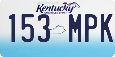 KY license plate 153MPK