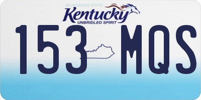KY license plate 153MQS