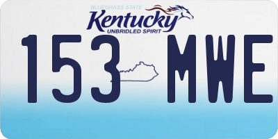 KY license plate 153MWE